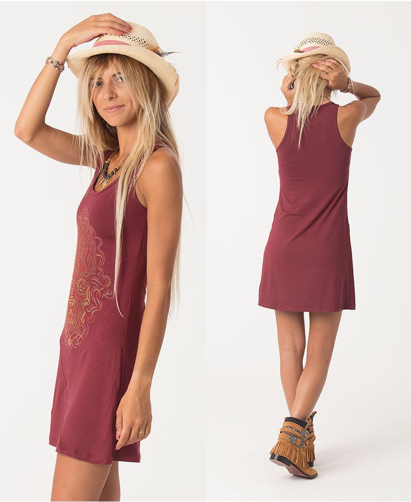 TriMurti Tunic Dress ➟ Red / Blue 