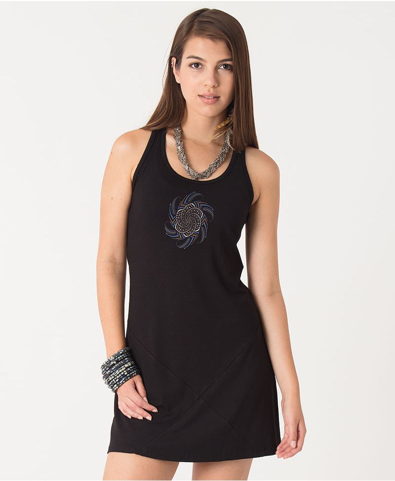 Vortex Tunic Dress ➟ Black 