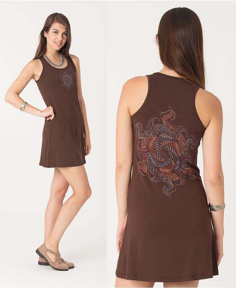Vortex Tunic Dress ➟ Brown / Stone 