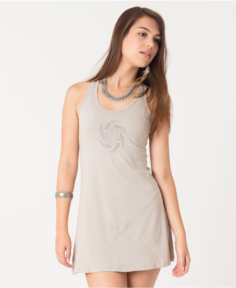 Vortex Tunic Dress ➟ Brown / Stone 