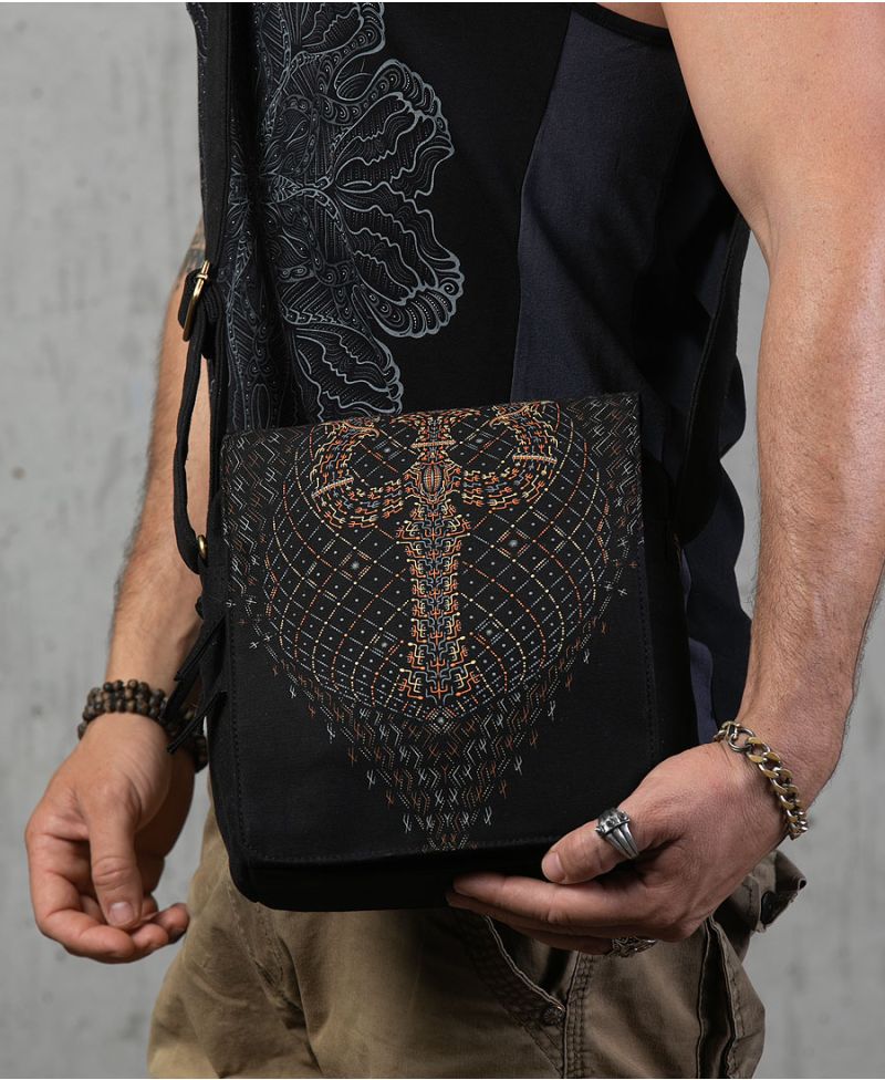 psychedelic shoulder bag crossbody trishaw print