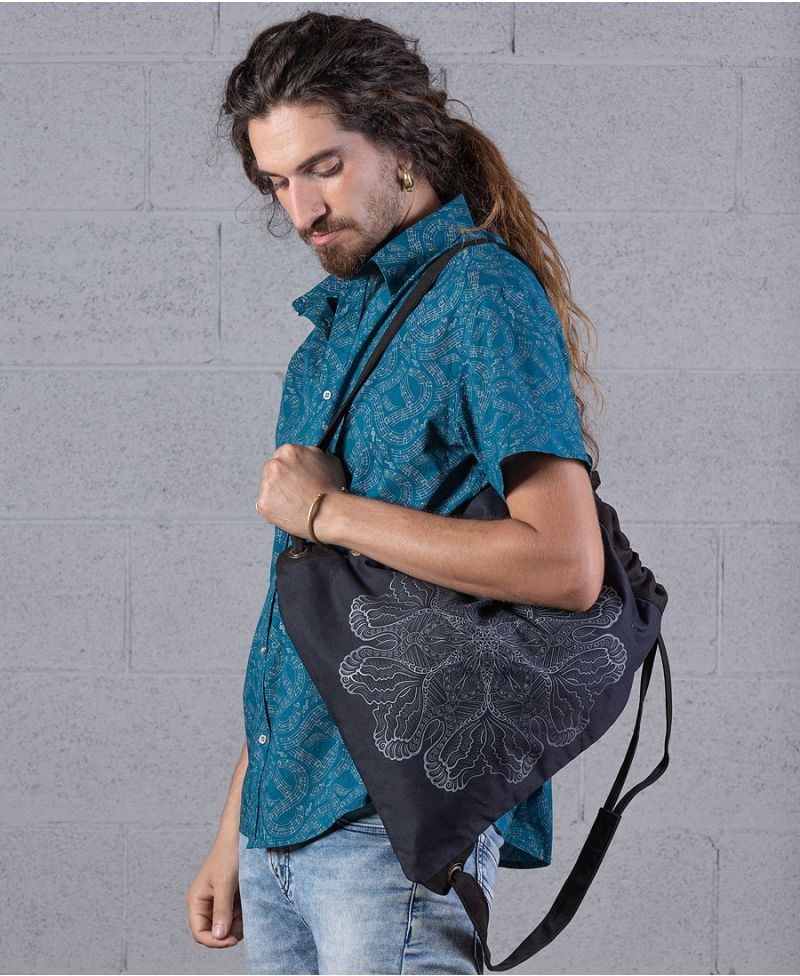 Faceat Drawstring Backpack ➟ Black 