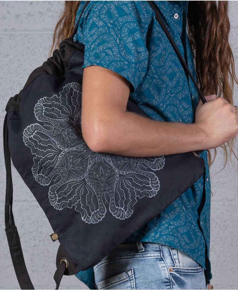 Faceat Drawstring Backpack ➟ Black 