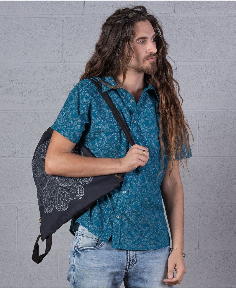 Faceat Drawstring Backpack ➟ Black 