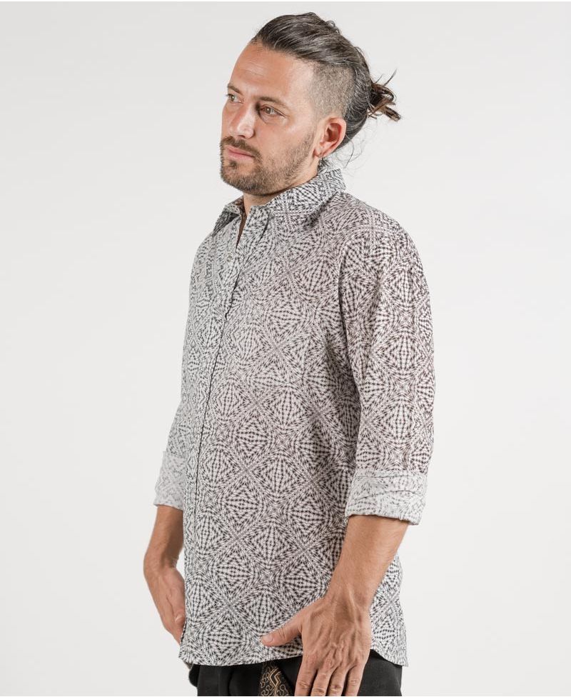 Hexit Long Button Shirt ➟ White