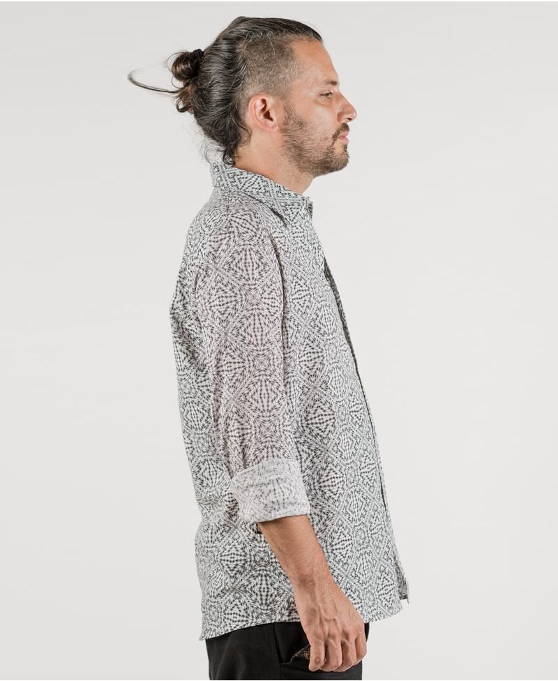 Hexit Long Button Shirt ➟ White