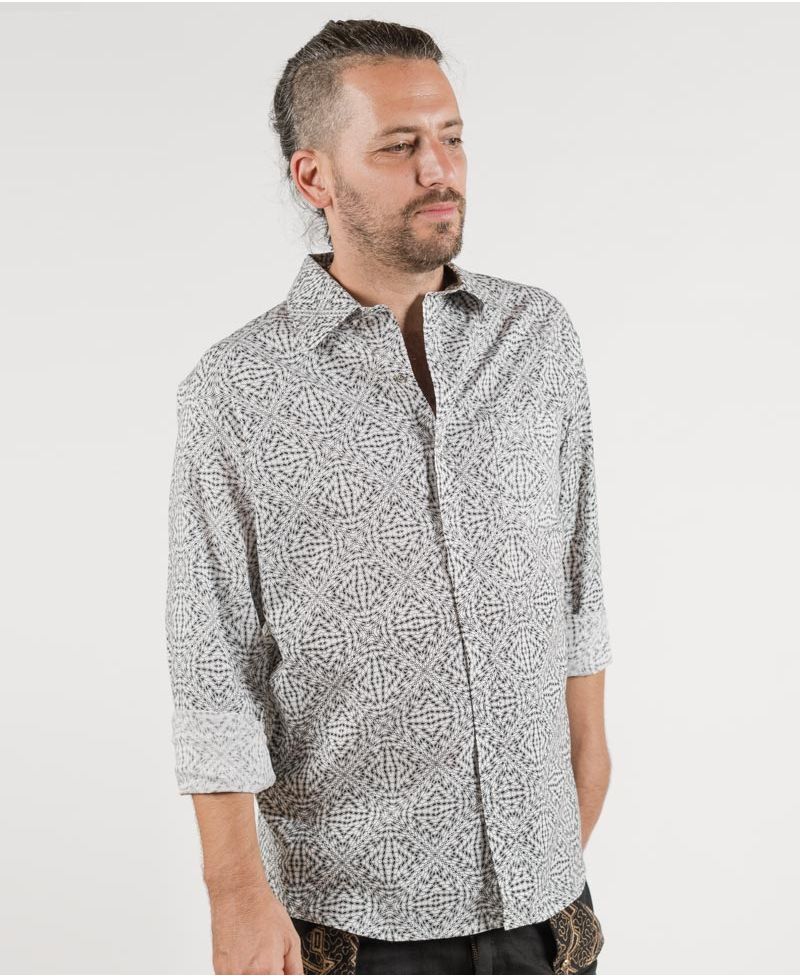 Hexit Long Button Shirt ➟ White