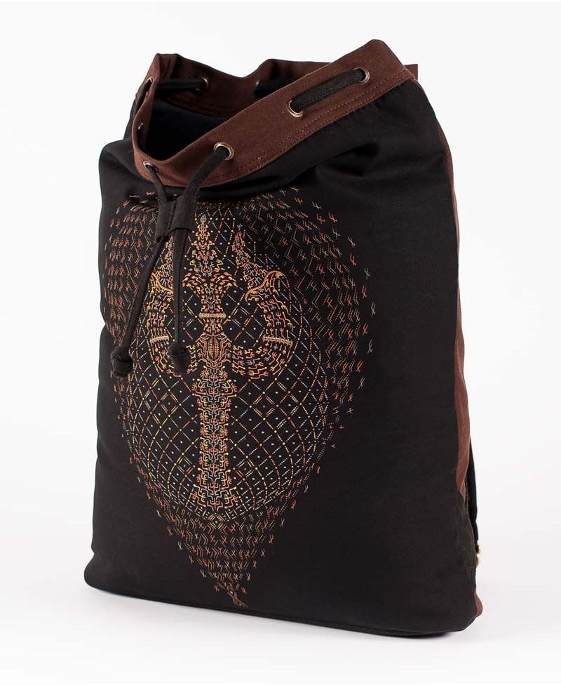 Trishula ➟ Padded Straps Drawstring Backpack 