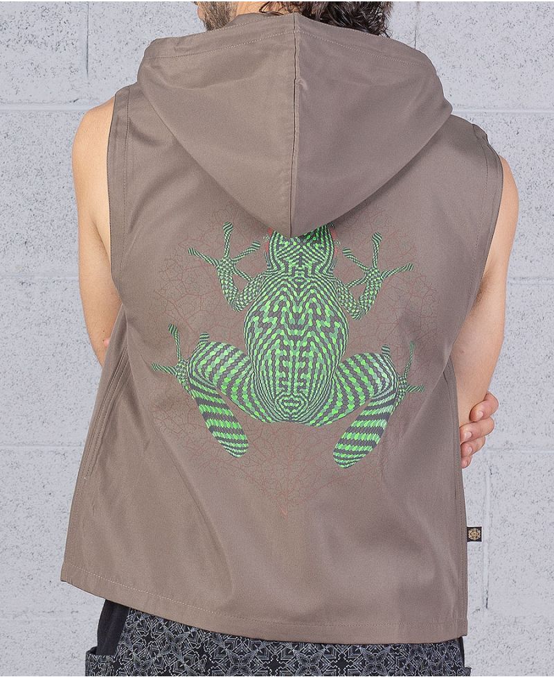 mambo frog men festival vest with hood 