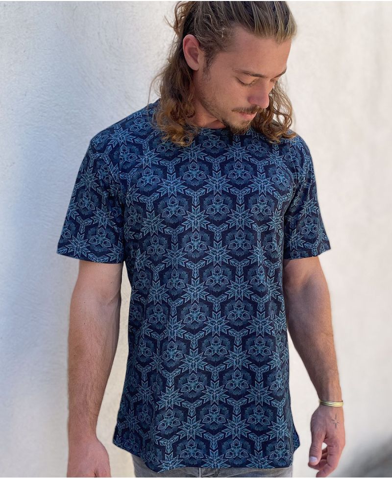 blue printed t shirt