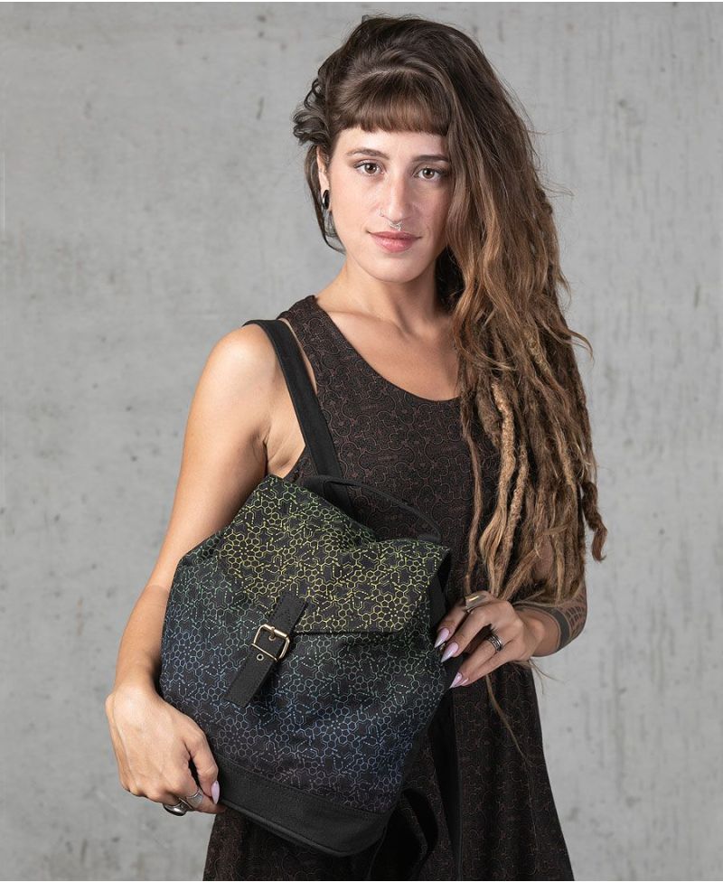 LSD Molecule Mini Backpack / Green Purple