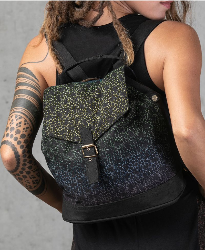psychedelic backpack for women mini canvas bag