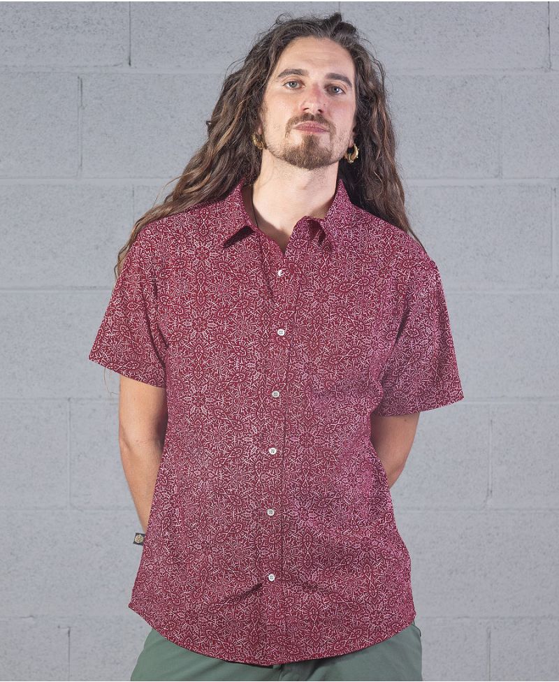 Peyote Button Shirt ➟ Wine