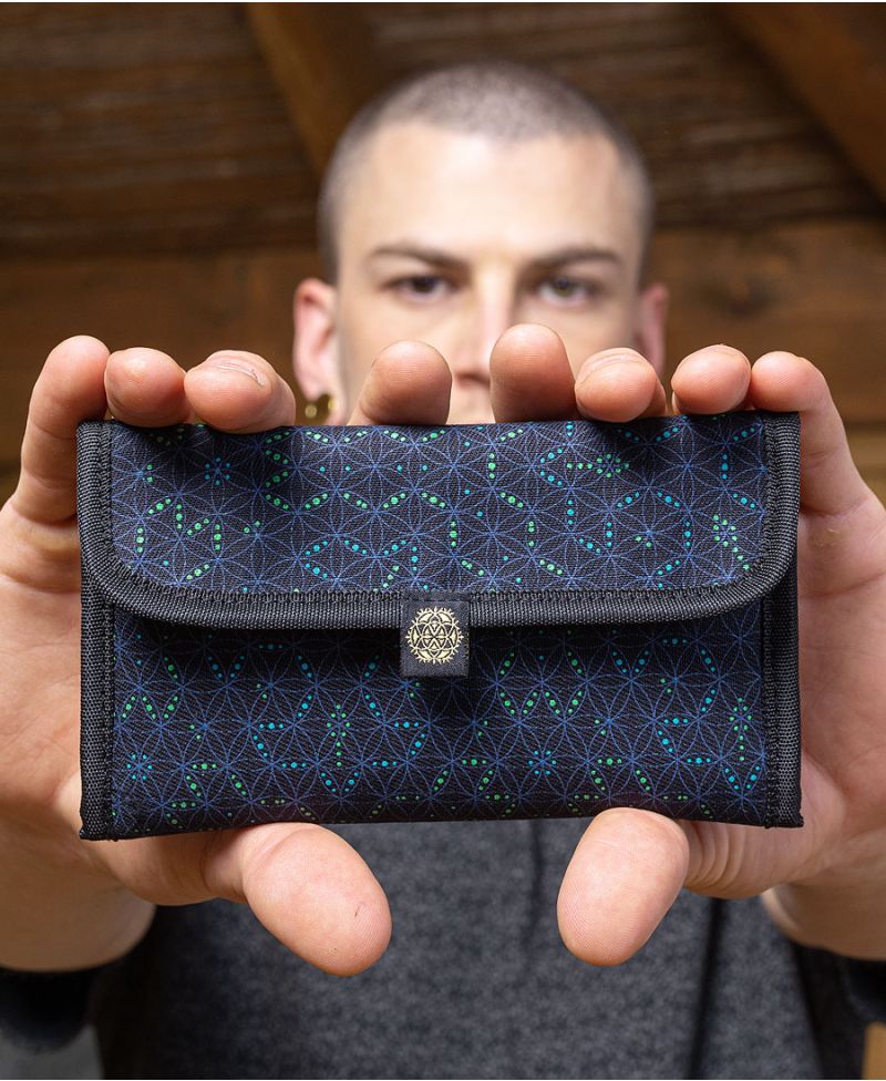 seed of life sacred geometry rolling tobacco pouch case