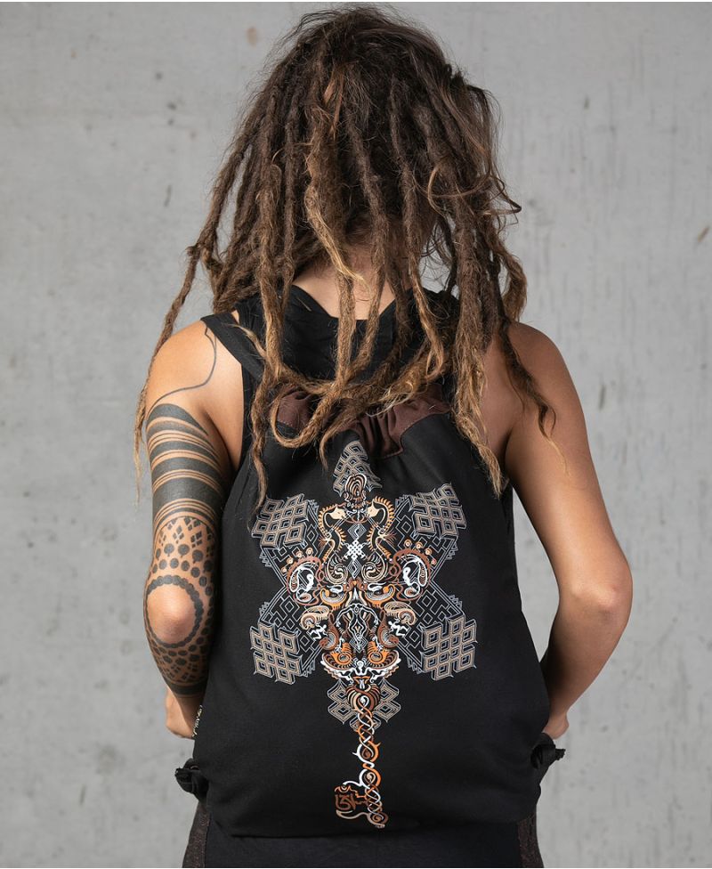 sacred geometry drawstring backpack tribal bag