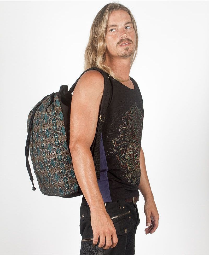 Shipibo Kené ➟ Padded Straps Drawstring Backpack 