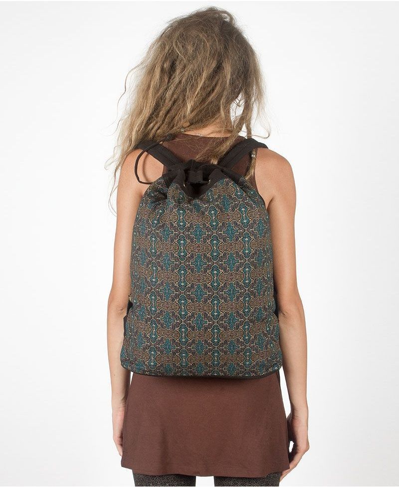Shipibo Kené ➟ Padded Straps Drawstring Backpack 