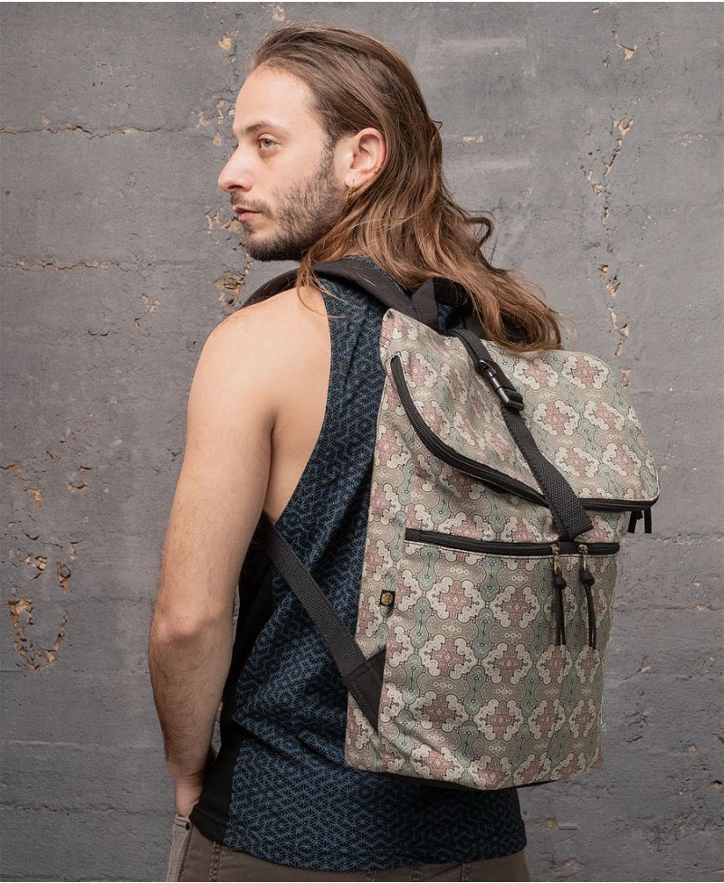 Shipibo Kené Roll-Top Backpack 25L