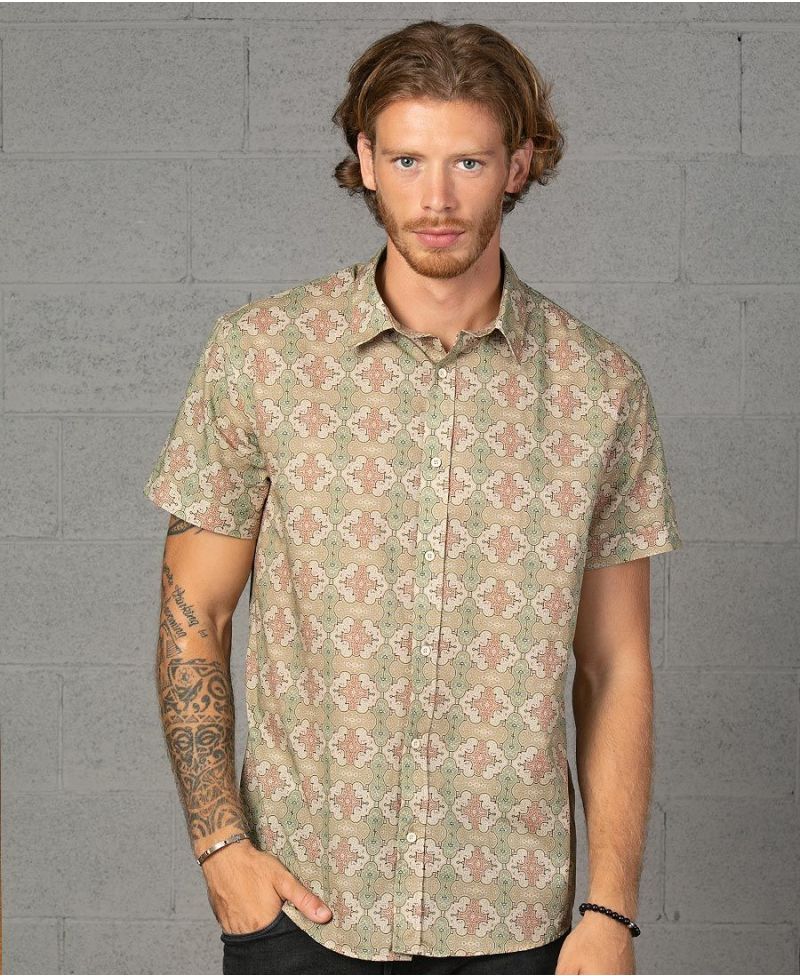 shipibo button down men shirt