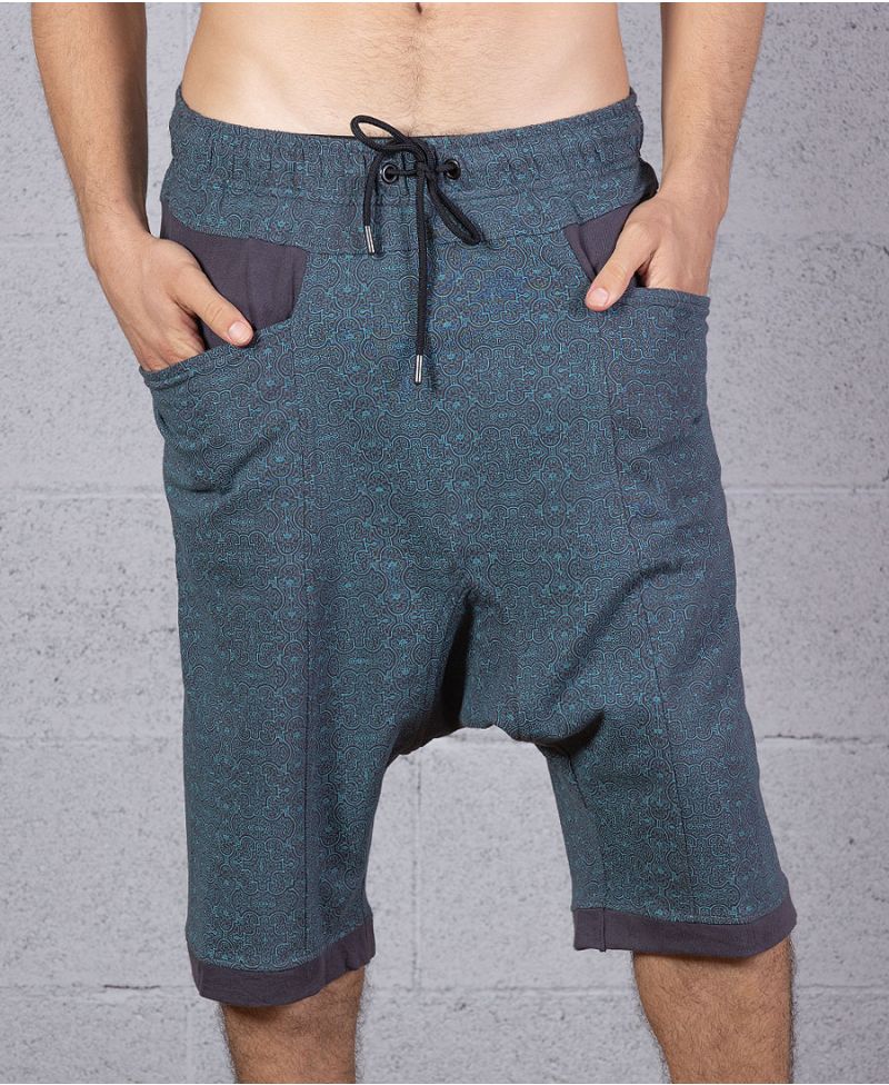 Men Short Cotton Yoga Sweat Pants Shipibo