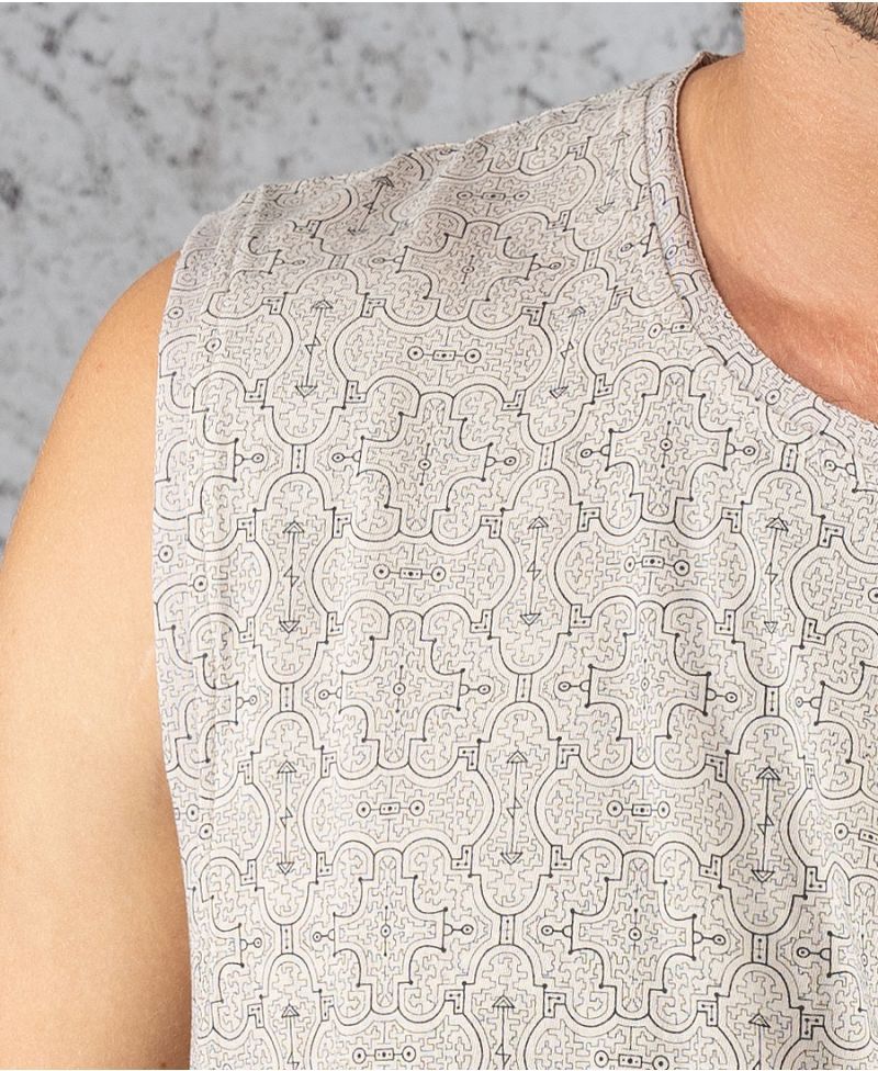 Shipibo Kené Tank Top ➟ Grey