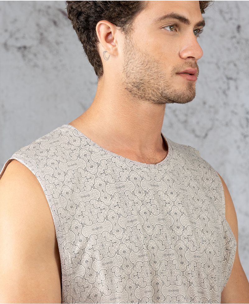 Shipibo Tank Top for men sacred geometry