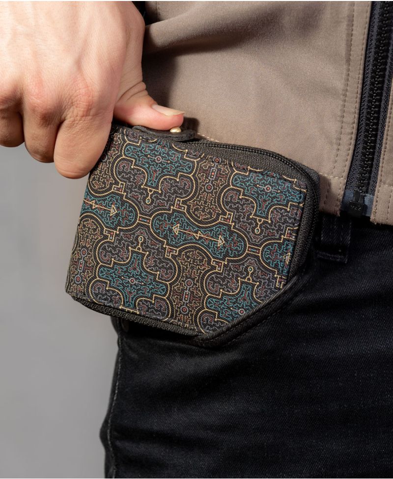 Shipibo Kené Mens Zip Wallet 