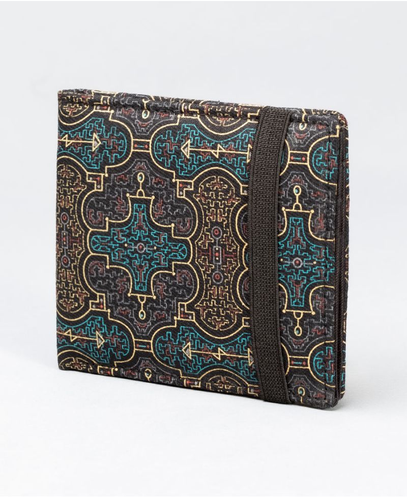 Shipibo mens wallet bifold canvas slim wallet