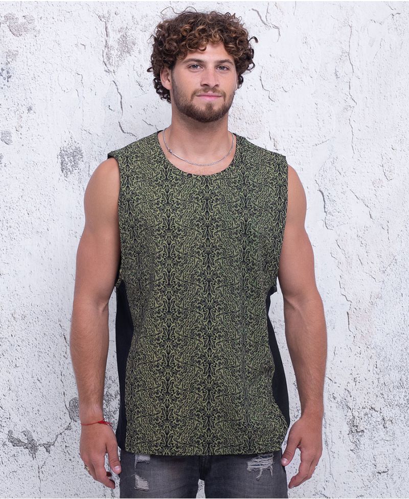 psychedelic men tank top yoga wear 