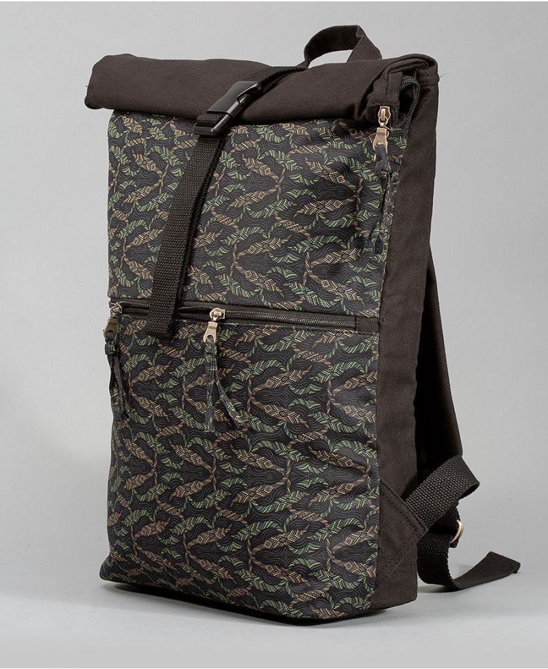 roll top backpack large travel bags tribal print