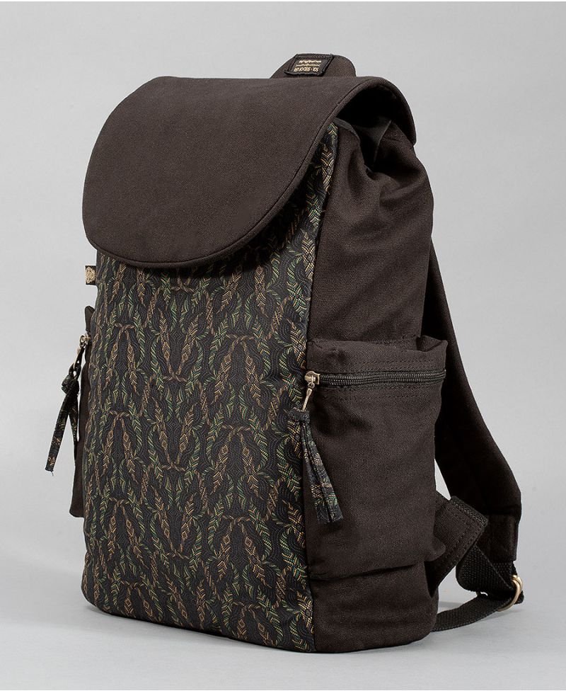 tribal backpack men women laptop bag vegan canvas