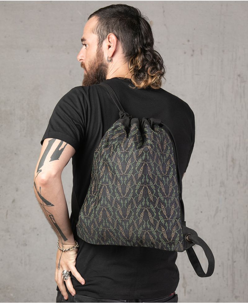 Nyoka Drawstring Backpack ➟ Black 