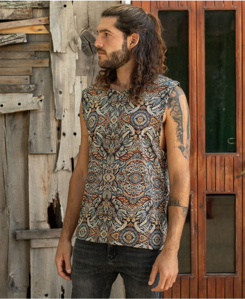 Tribal Printed Tank Top for Men 