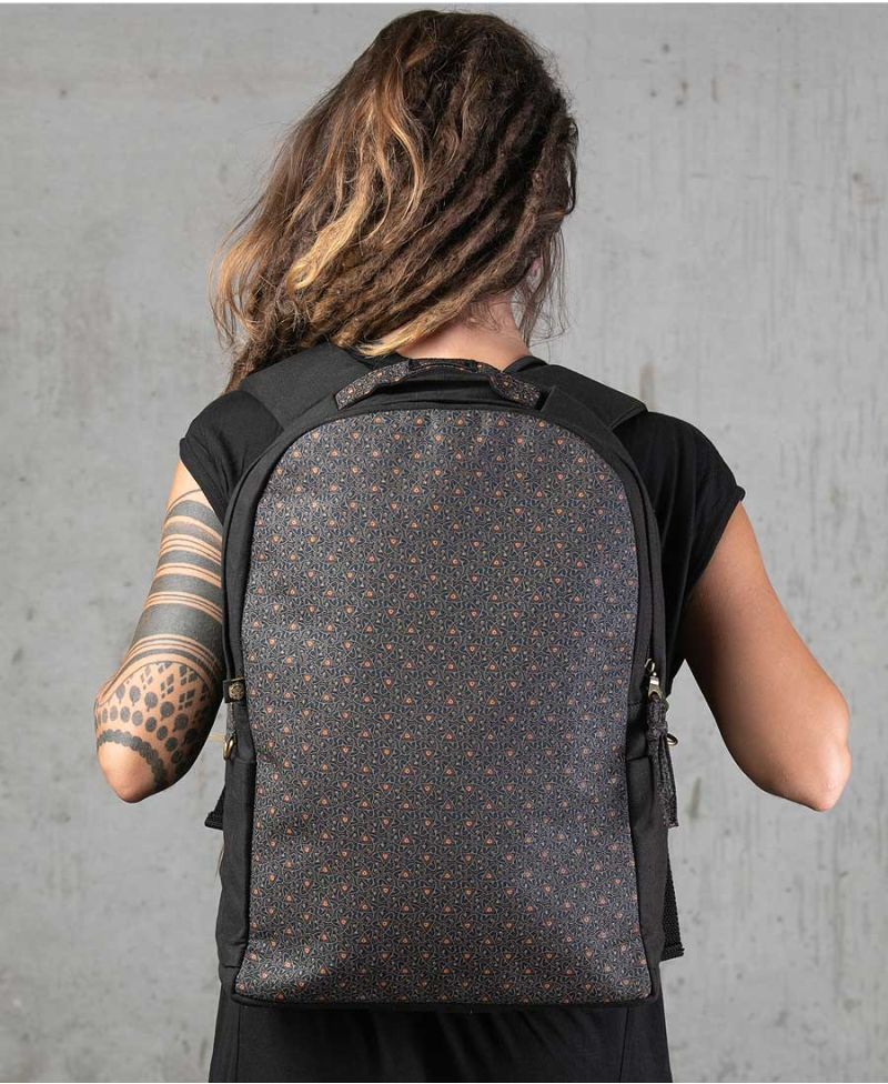atom molecule round canvas backpack for laptop 