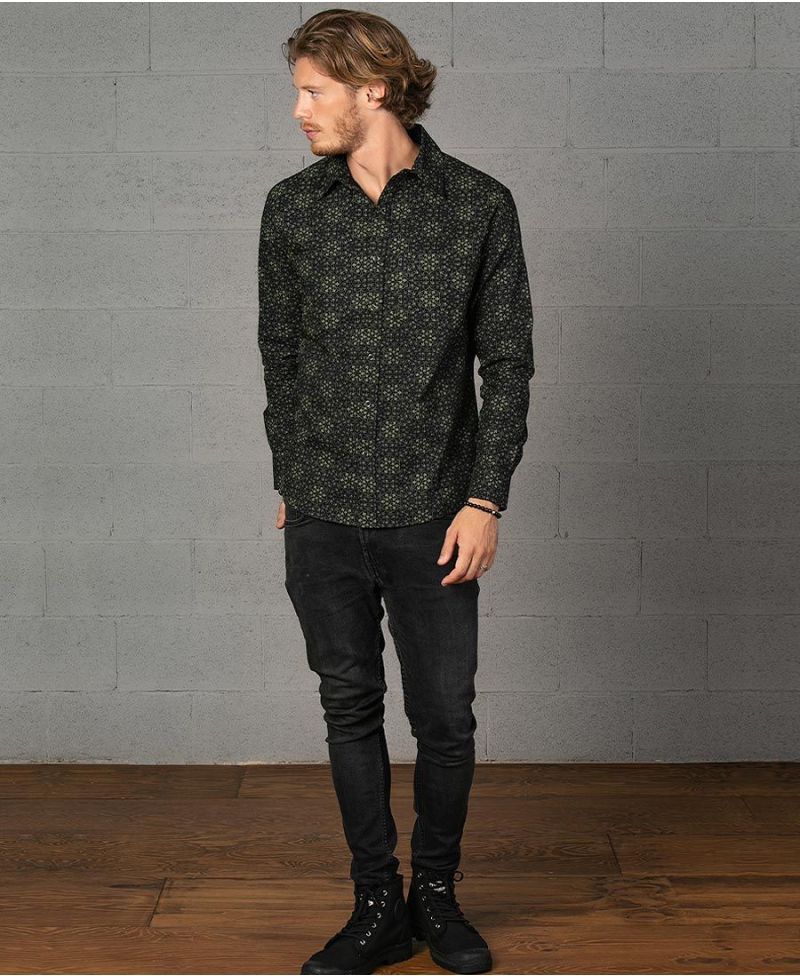 Hempi Long Button Shirt ➟ Black