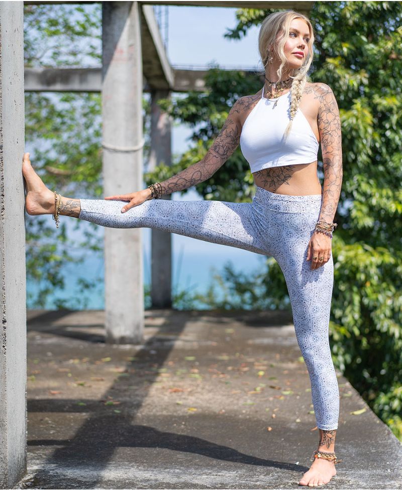 Psychedelic Leggings Women Yoga White Tights
