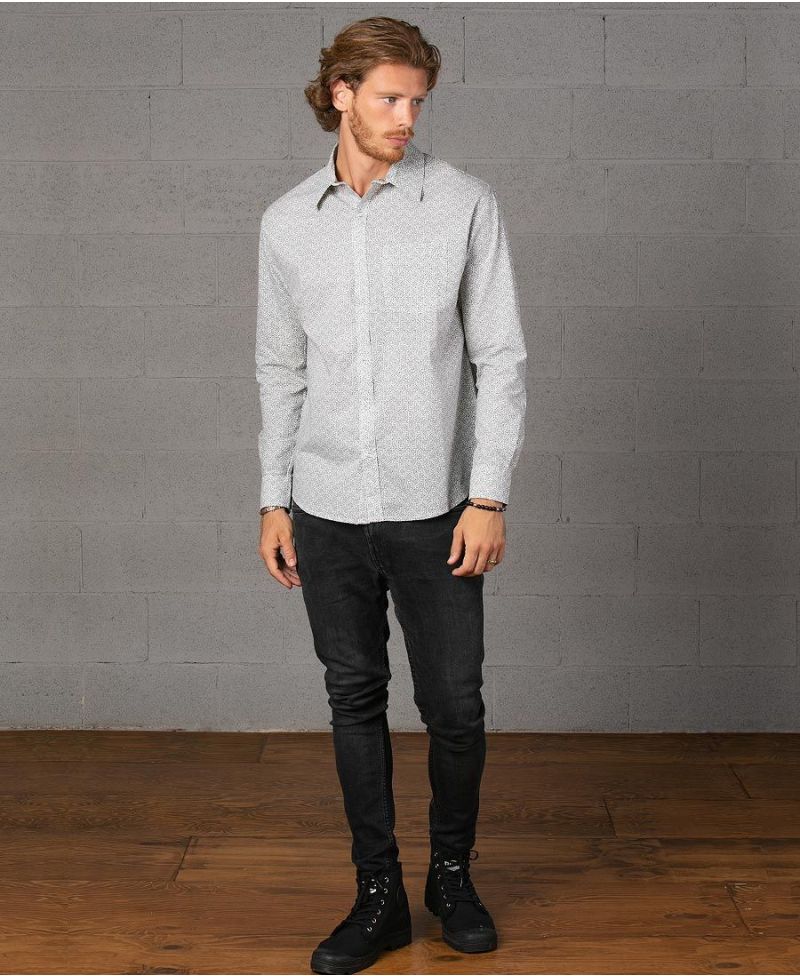 Atomic Long Button Shirt ➟ White