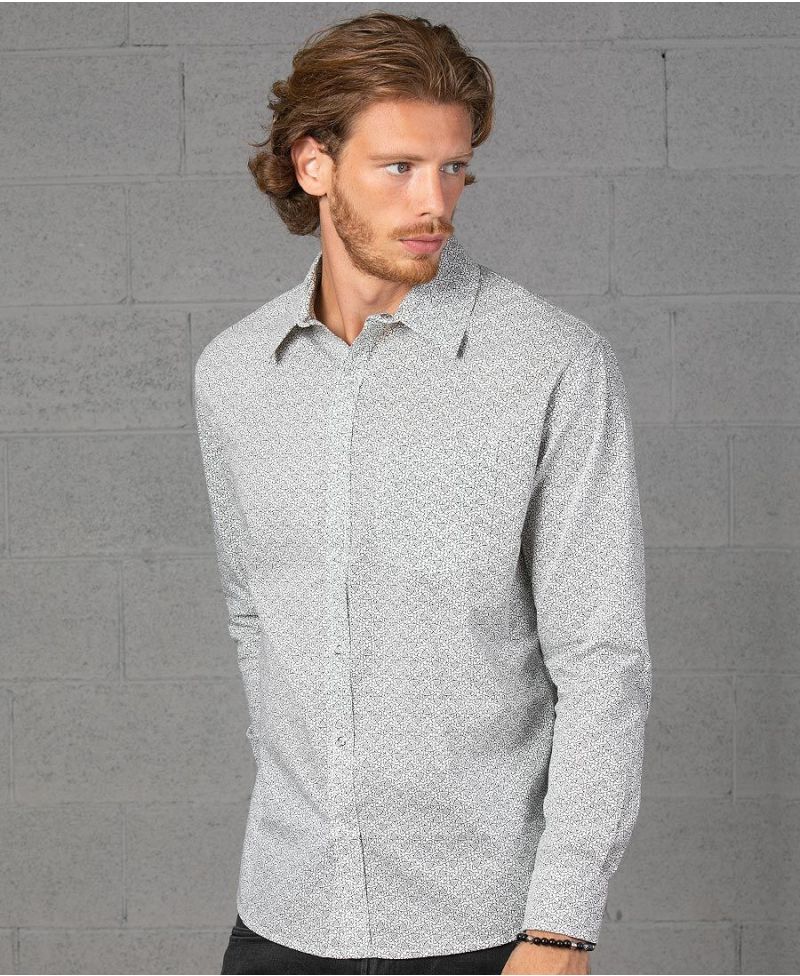 Atomic Long Button Shirt ➟ White