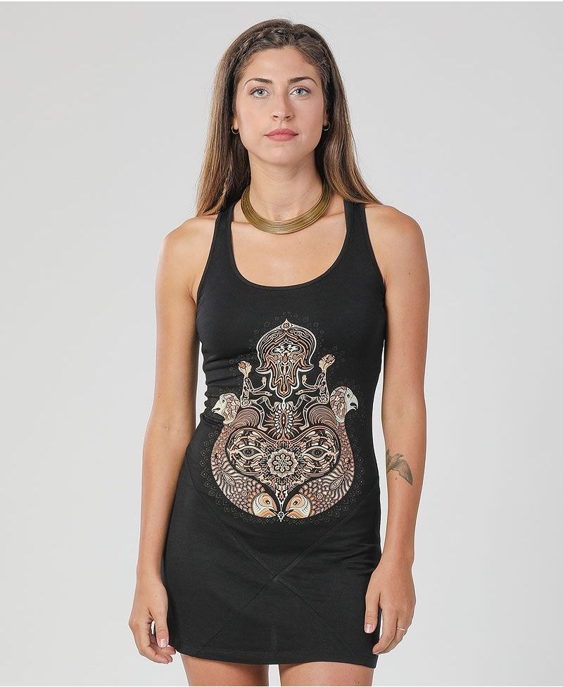 Hamsa Tunic Dress ➟ Black 