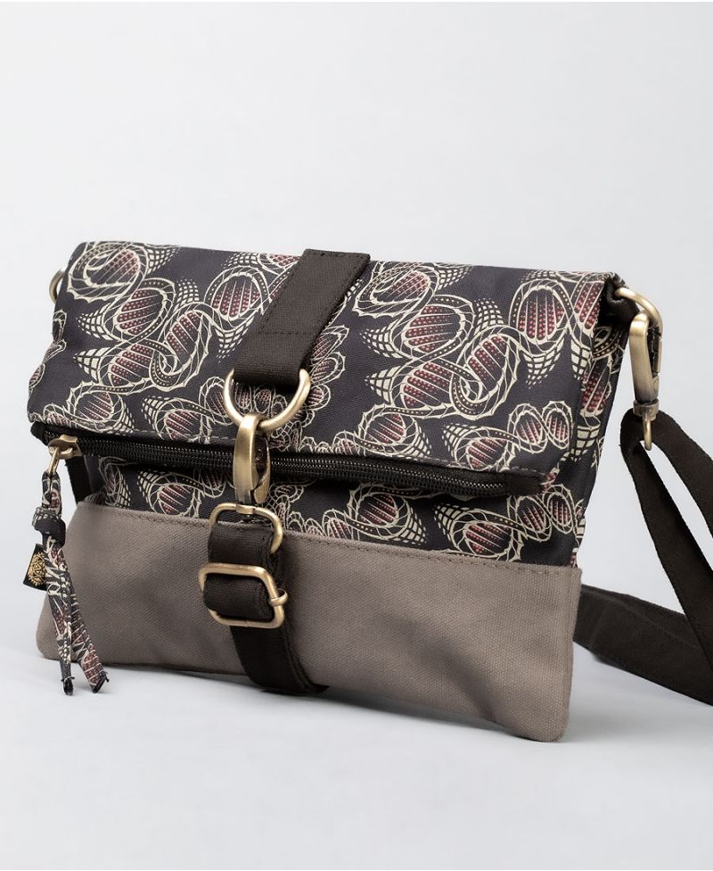 Canvas Women Clutch Purse With Strap DNA print