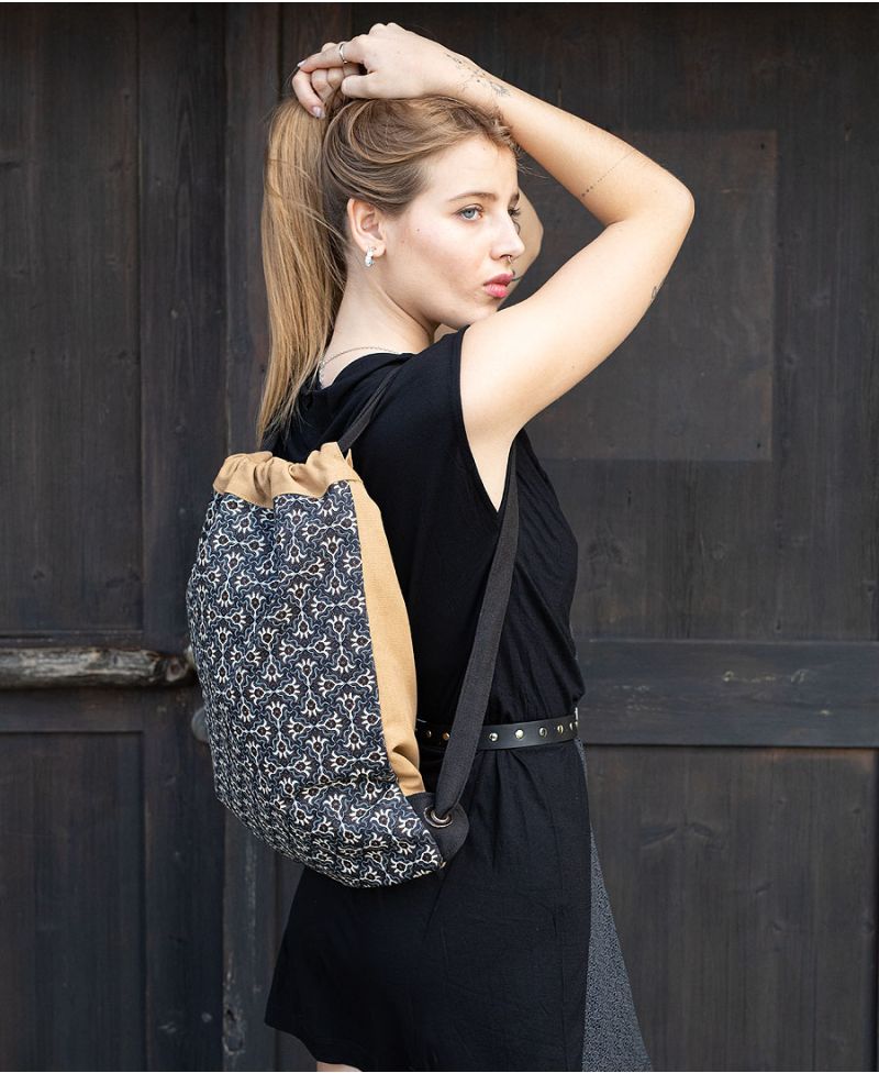 Hamsa Drawstring Backpack ➟ Stone 