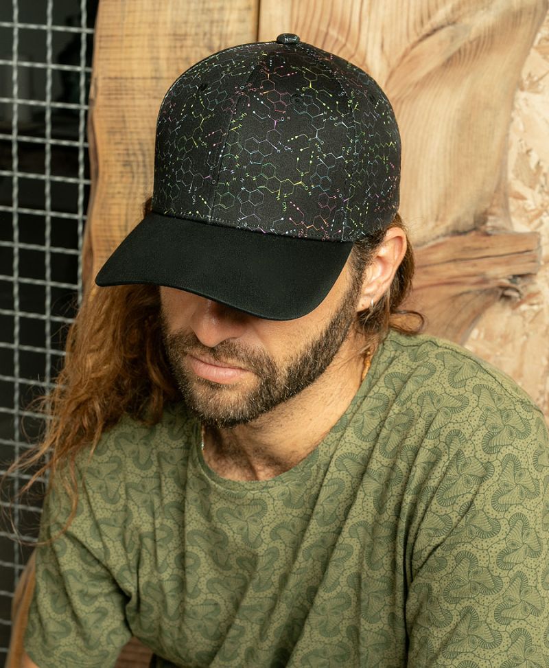 Dark LSD Molecule print hat baseball cap