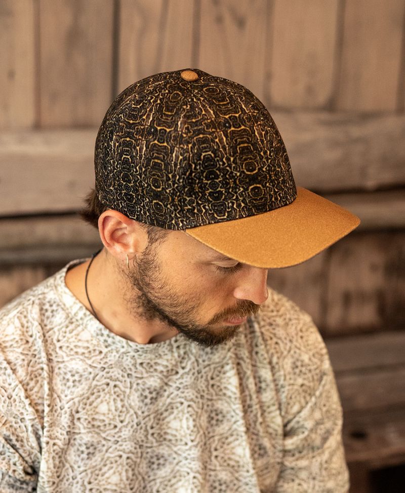 Brown hat printed baseball cap
