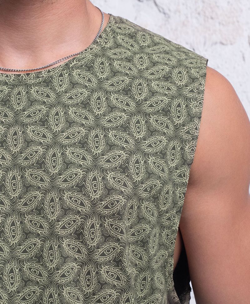Eyesee Tank Top ➟ Olive