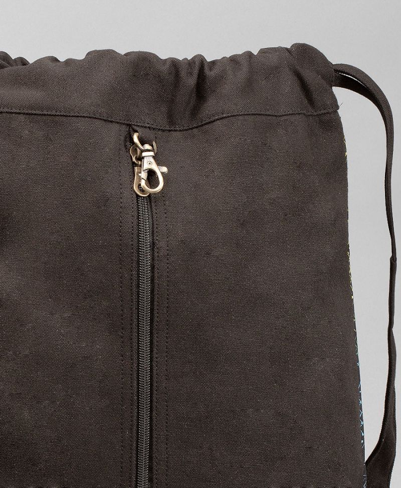 LSD Molecule Drawstring Backpack- black