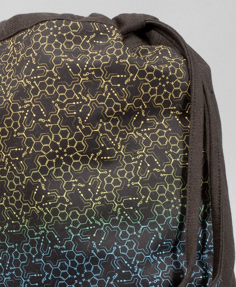 LSD Molecule Drawstring Backpack- black