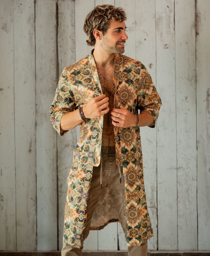 serpent kimono jacket brown  