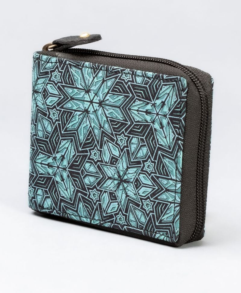 geometric wallet for men with zipper