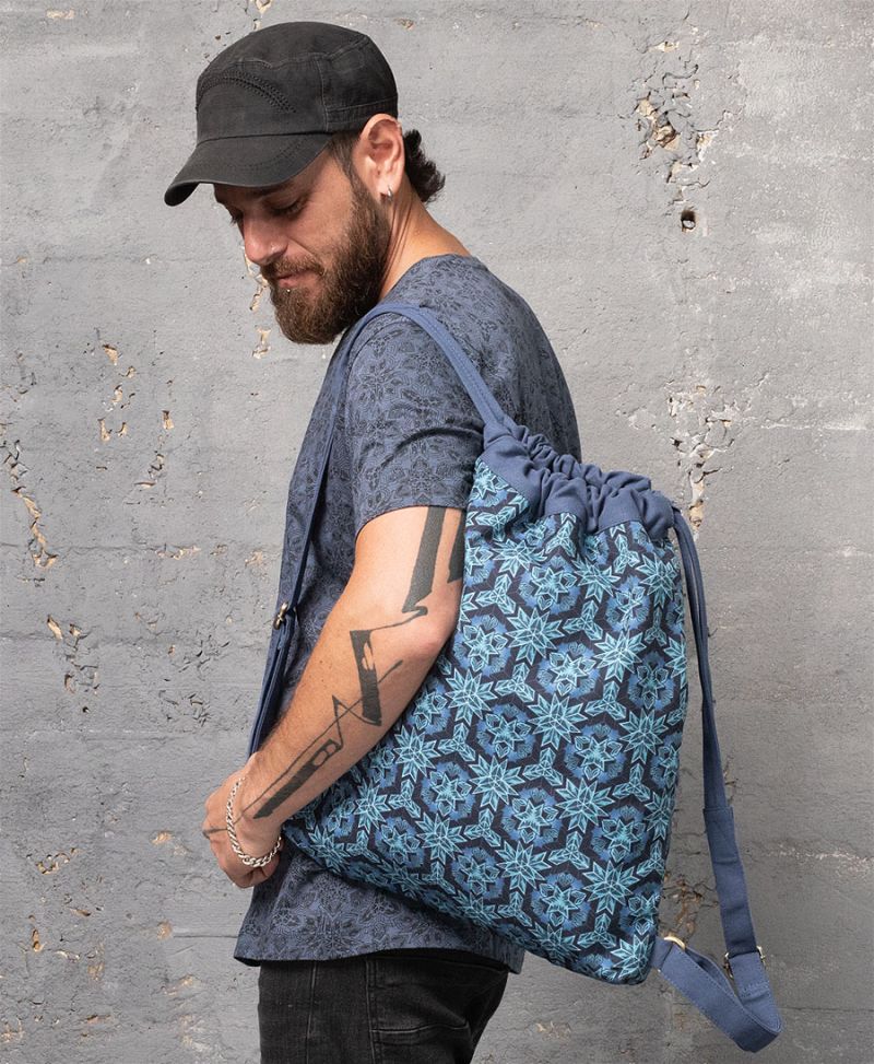 Geometric Drawstring Backpack 