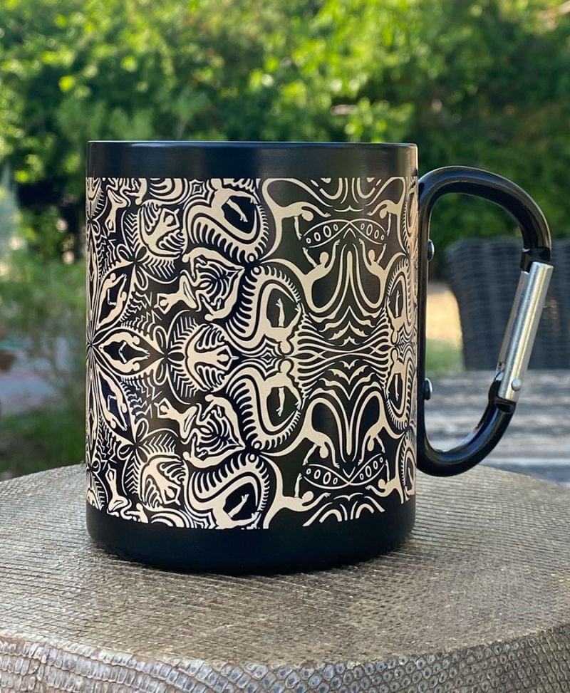 yoga pose mug for travel 